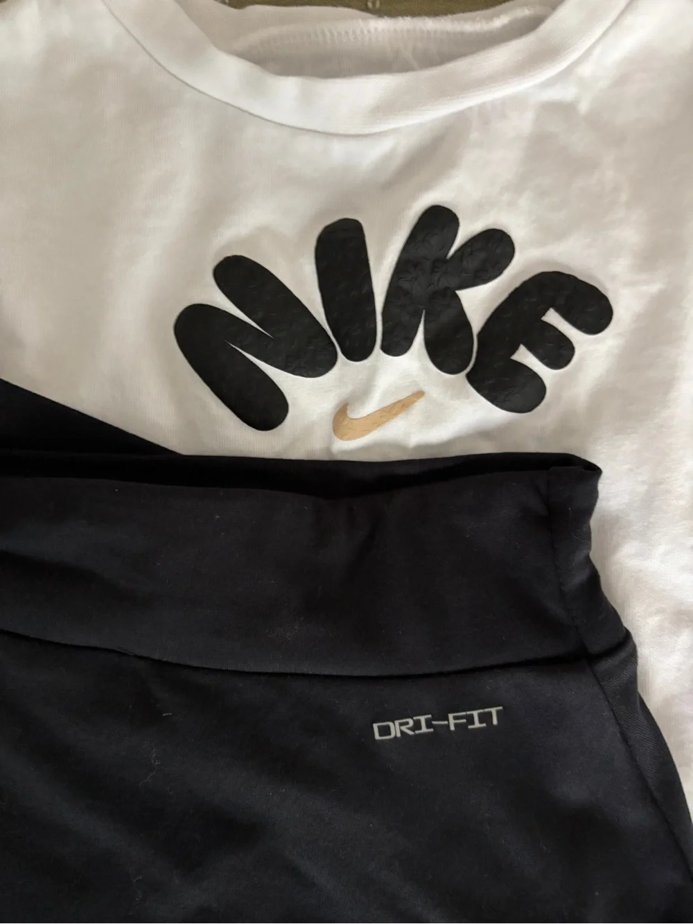 Toddler Nike White Cropped Tee with Black Skort - White & Black